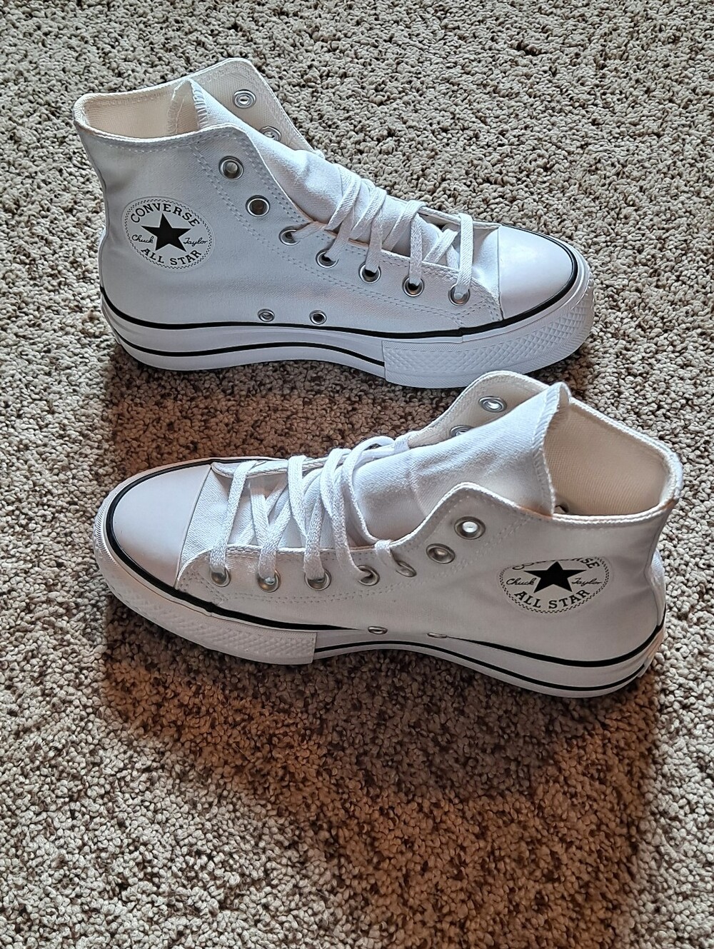 CTAS Women's White Converse Lift Platform High Tops Size 7.5 - Picture 2 of 8